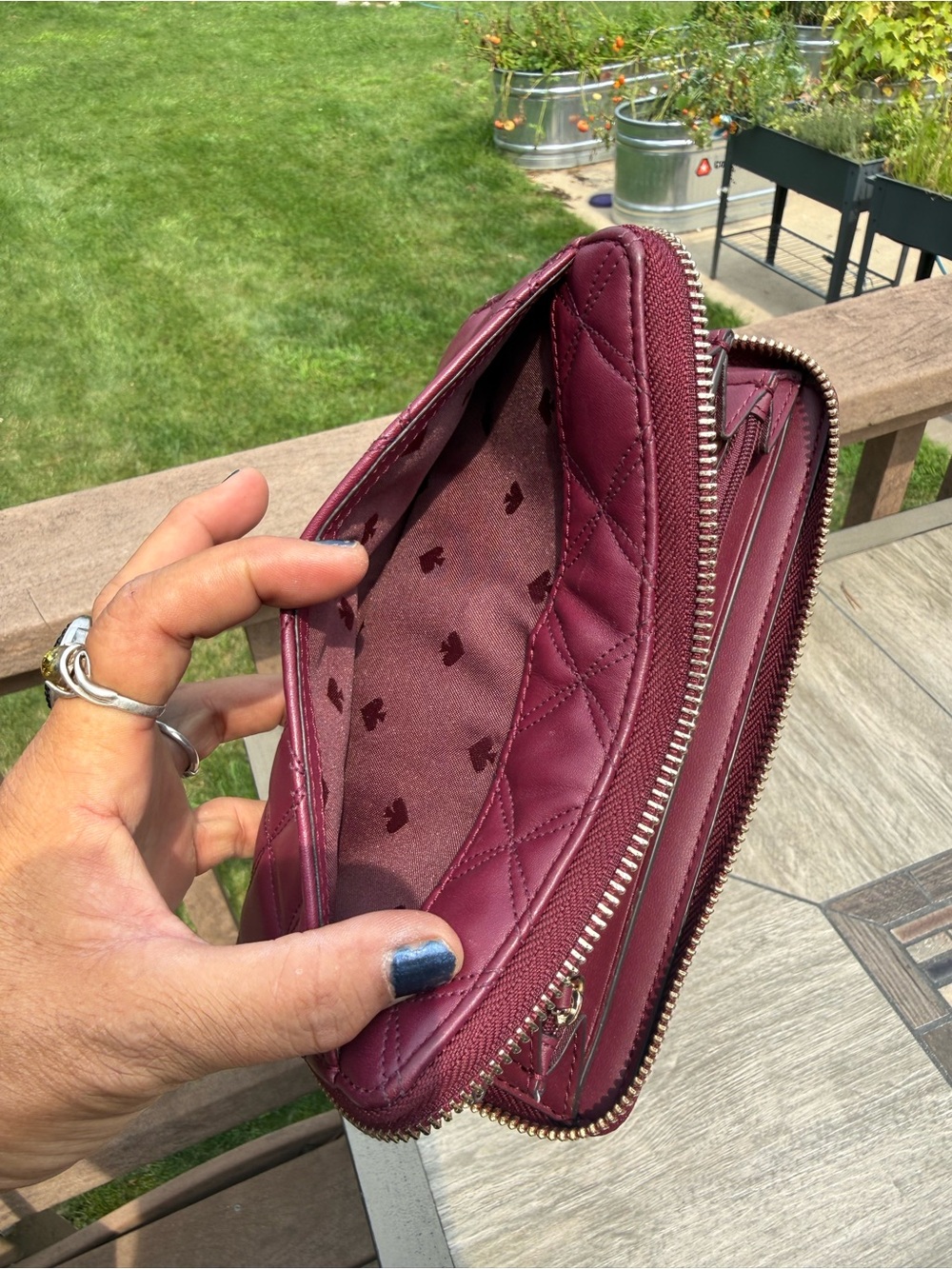 EUC Kate Spade Natalia Large Continental Quilted Leather Plum Large Wallet - Picture 15 of 15